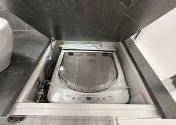 Washing machine in the 2024 Viscount V1 caravan