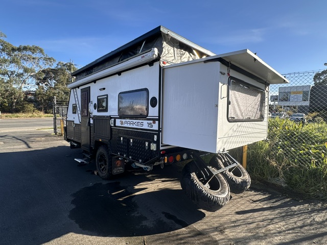 2018 Ezytrail Parks 15 - slide out sleeping area visible from exterior